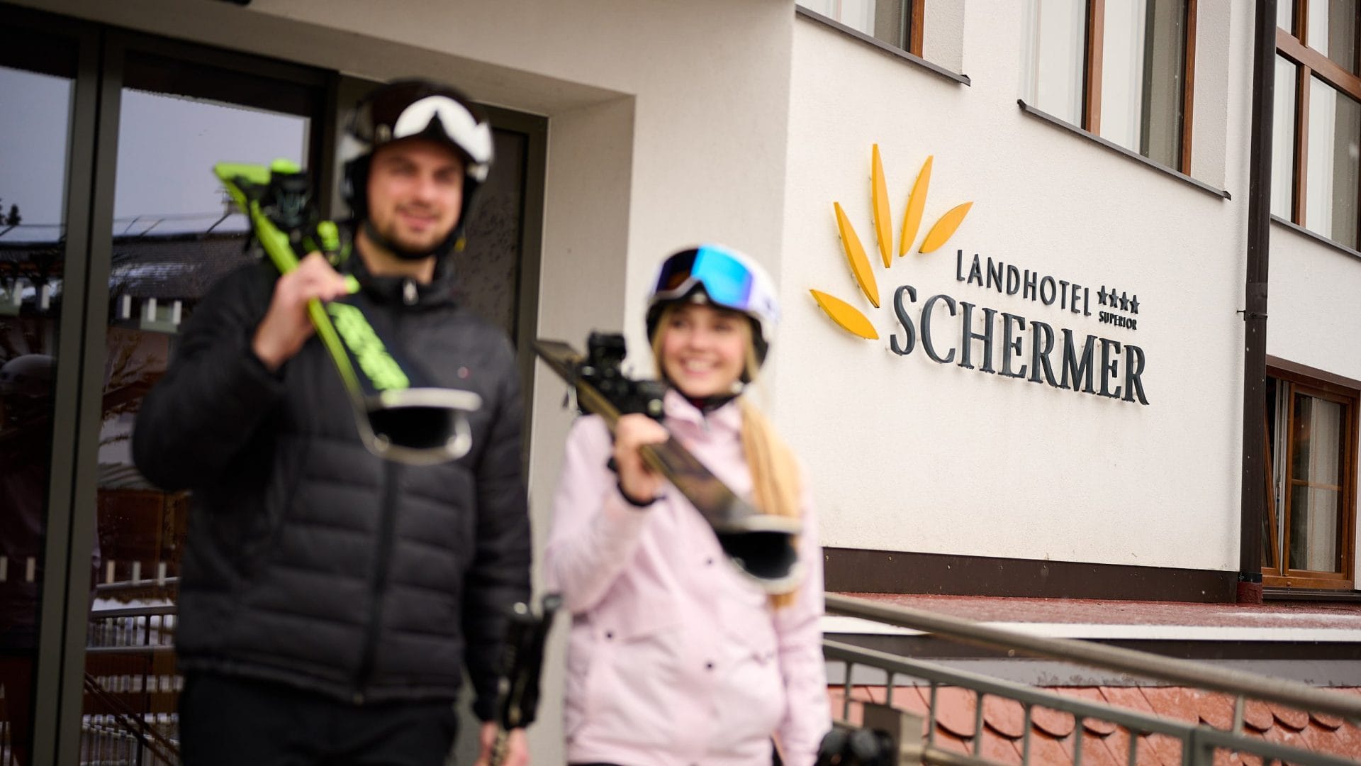 Skier aus dem Skidepot