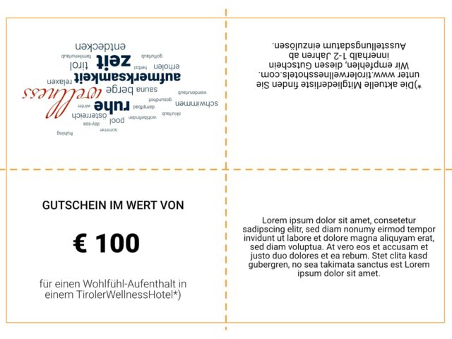 Faltgutschein Wellness